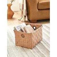 Very Home Faux Leather Woven Storage 34X27X22.5Cm