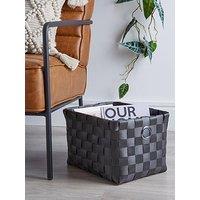 Very Home Faux Leather Woven Storage 34X27X22.5Cm