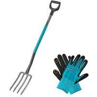 Gardena Classicline Digging Fork + Gloves