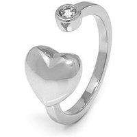 Say It With Adjustable Heart Kiss Ring - Silver