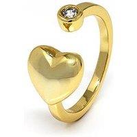 Say It With Adjustable Heart Kiss Ring - Gold