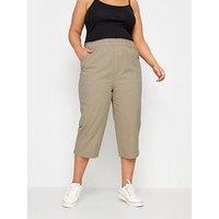 Yours Curve Cool Cotton Crop Trousers