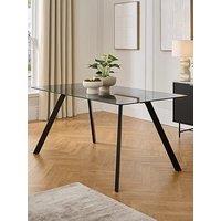 Very Home Marlow 160 Cm Rectangular Smoked Glass Top Dining Table