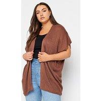 Yours Curve Boxy Cardigan Brown