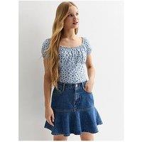 New Look 915 Girls Blue Denim Peplum Skirt