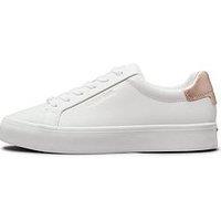 Calvin Klein Vulcanised Lace Up Leather Trainers - White