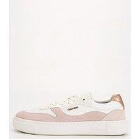 Calvin Klein Cupsole Lace Up Leather Trainer - White