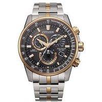 Citizen Gents Eco-Drive Chrono At Wr200 Watch (2-Tone)