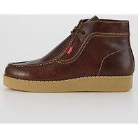 Levi'S Red Tab Moc Toe Leather Lace Up Boots - Dark Brown