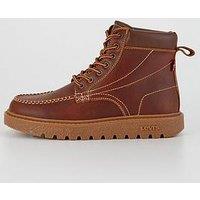 Levi'S Abner Red Tab Leather Lace Up Boots - Dark Brown