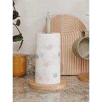 Kitchencraft Idilica Metal Kitchen Roll Holder With Beechwood Base