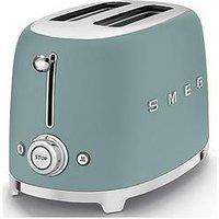 Smeg Tsf01 Retro Style 2 Slice Toaster, 950W - Matte Emerald Green