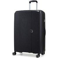 Rock Luggage Hudson 8 Wheel Pp Hardshell Large Suitcase - Black