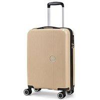 Rock Luggage Hudson 8 Wheel Pp Hardshell Small Cabin Suitcase - Champagne