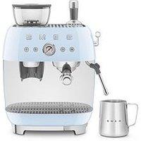 Smeg Egf03 Retro Style Espresso Coffee Machine With Grinder, 2.4L, 1650W - Pastel Blue