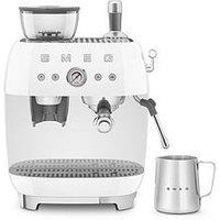 Smeg Egf03 Retro Style Espresso Coffee Machine With Grinder, 2.4L, 1650W - White