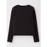 Everyday Girls Long Sleeve Ribbed Single T-Shirt - Black
