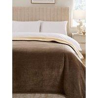 Very Home Quilted Bedspread Throw With Sherpa Reverse - Grey