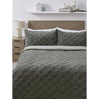 Very Home Checkerboard Fleece Duvet Cover Set