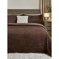 Very Home Cosy Ribbed Faux Fur Duvet Cover Set