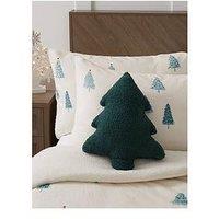 Very Home Boucle Christmas Tree-Shaped Cushion