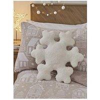 Very Home Boucle Snowflake-Shaped Christmas Cushion
