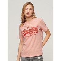 Superdry Embroidered Vintage Logo T-Shirt - Pink
