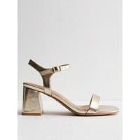 New Look Block Heel Sandals - Gold