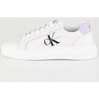 Calvin Klein Jeans Chunky Leather Cupsole Trainer - White/Lilac