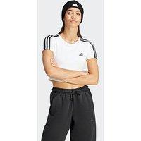 Adidas Sportswear Women'S 3 Stripe Baby T-Shirt - White