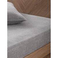 Very Home Teddy Fleece Fitted Sheet In Grey