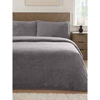 Everyday Teddy Fleece Duvet Cover Set In Grey