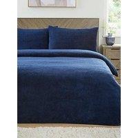 Everyday Teddy Fleece Duvet Cover Set In Navy