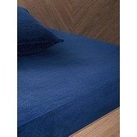 The Very Collection Teddy Fleece Fitted Sheet In Navy