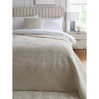 Very Home Natural Luxe Washed Polylinen Quilted Bedspread Throw