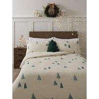 Very Home Nordic Trees Fleece Christmas Duvet Cover Set - Multi