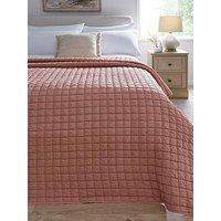 Very Home Washed Quilted Microfibre Bedspread Throw - Pink