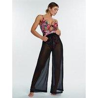 Boux Avenue Wide Leg Chiffon Trouser - Black