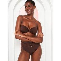 Boux Avenue Rhodes Bandeau Bikini Top - Chocolate