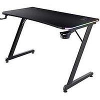 Trust Gxt709 Luminus Black Gaming Desk With Adjustable Rgb Led Lighting