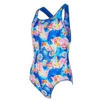 Zoggs Aqua Pony Flyback Girls Swimsuit-Blue