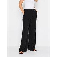 Long Tall Sally Tall Black Sand Linen Tie Waist Trouser