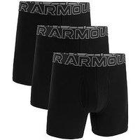 Under Armour 3 Pack Of Men'S 6 Inch Performance Cotton Solid Boxers - Black