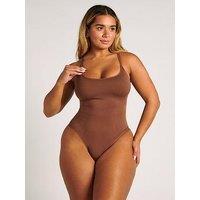 Boux Avenue Smoothing Thong Bodysuit - 04 Deep - Brown