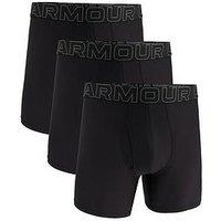 Under Armour 3 Pack Of Men'S 6 Inch Performance Tech Mesh Solid Boxers - Black