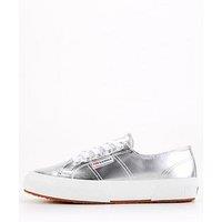 Superga 2750 Mirror Faux Leather Plimsolls - Silver