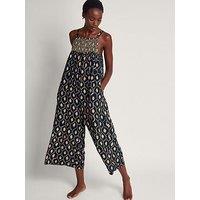 Monsoon Rhea Batik Dye Jumpsuit Black