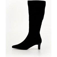 V By Very Chiselled Toe Suedette Knee High - Black