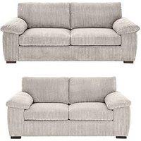 Very Home Amalfi Standard Back 3 + 2 Seater Sofa Set - Silver (Buy & Save!) - Fsc Certified