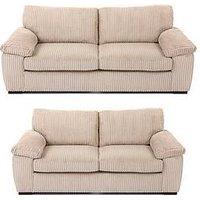 Very Home Amalfi Standard Back 3 + 2 Seater Sofa Set - Cream (Buy & Save!) - Fsc Certified